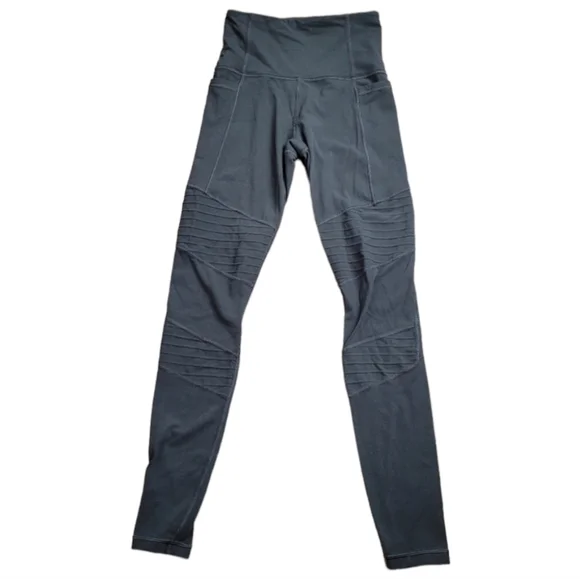 Athleta Women Inclination Moto Tight Powervita high rise grey green legging XXS - Picture 2 of 11